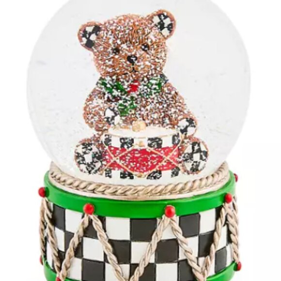 MacKenzie-Childs Holly Bear Snow Globe